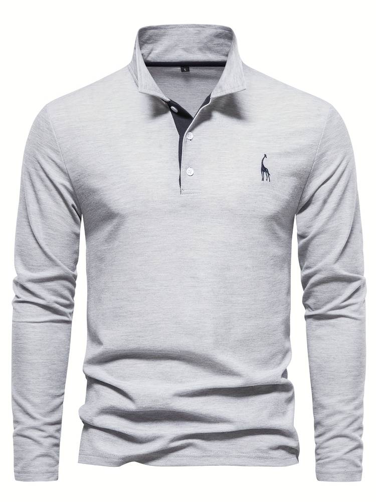 Poloshirt a Maniche Lunghe Elegante per Uomo