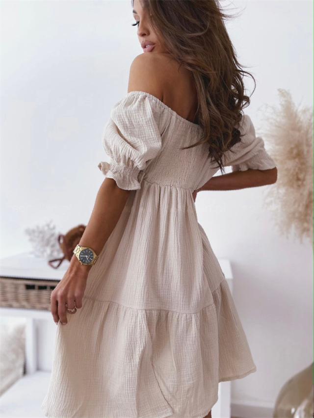 Vestito Fluttuante con Spalle Scoperte per Donna