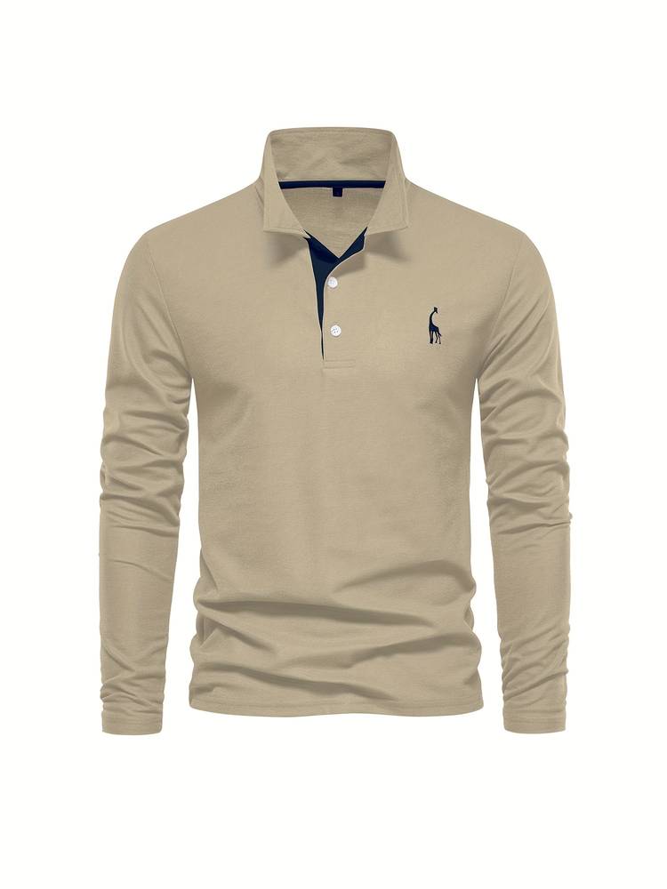 Poloshirt a Maniche Lunghe Elegante per Uomo
